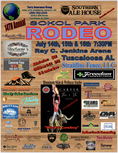 TUSCALOOSA RODEO. THE 14TH ANNUAL SOKOL RODEO TICKETS!!!!!!!