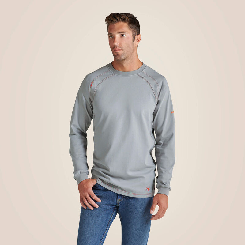 FR WORK CREW LONG SLEEVE : 10012258- GRAY