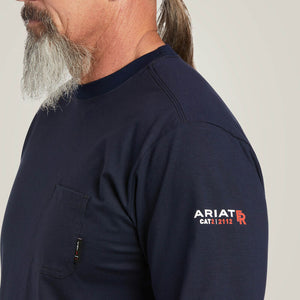 10039294MNS FR STRETCH LOGO LS T-SHRT NAVY/USA