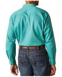 MENS FR HAVOC LS WORK SHIRT POOL BLUE 10048450