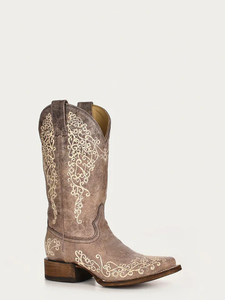 Ladie's Corral Brown Embroidered Western Boot A2663